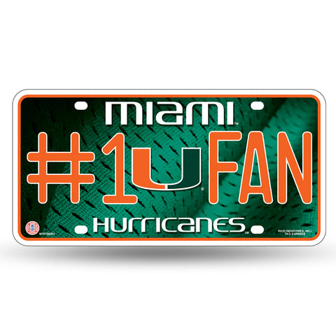 Miami Hurricanes #1 Fan License Plate