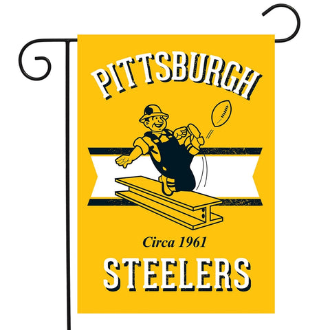 Pittsburgh Steelers Retro Double Sided Garden Flag