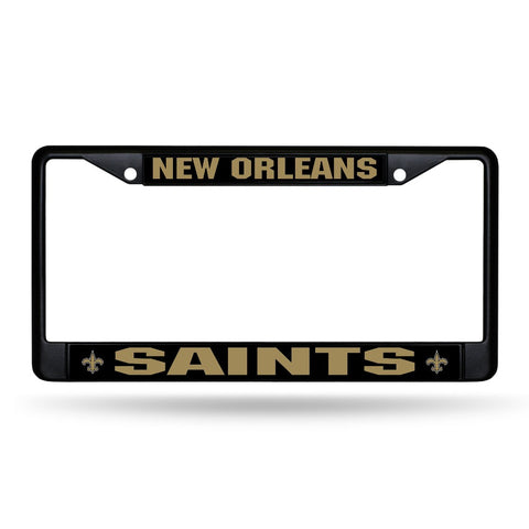 New Orleans Saints Black Chrome License Frame