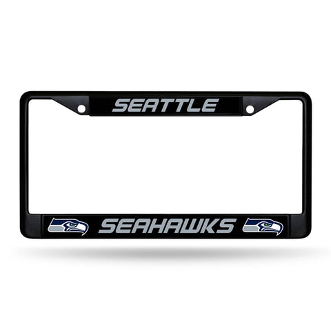 Seattle Seahawks Black Chrome License Plate Frame