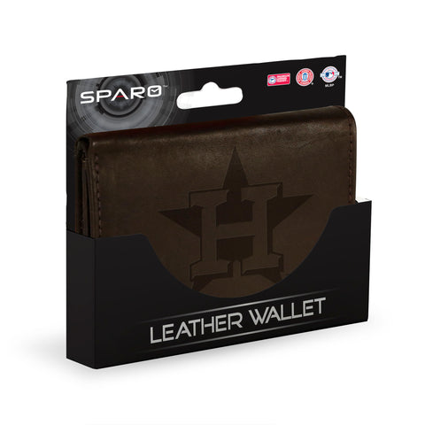 Houston Astros Embossed Trifold Wallet - Brown