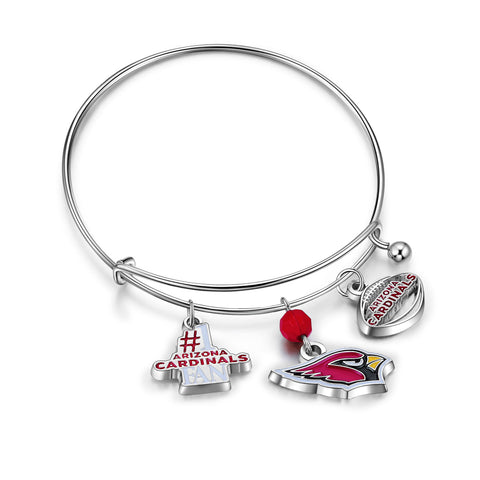 Arizona Cardinals NFL 3 Charm Bracelet