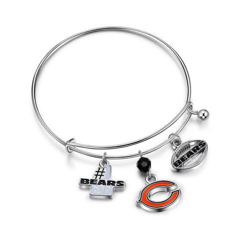 Chicago Bears NFL 3 Charm Bracelet