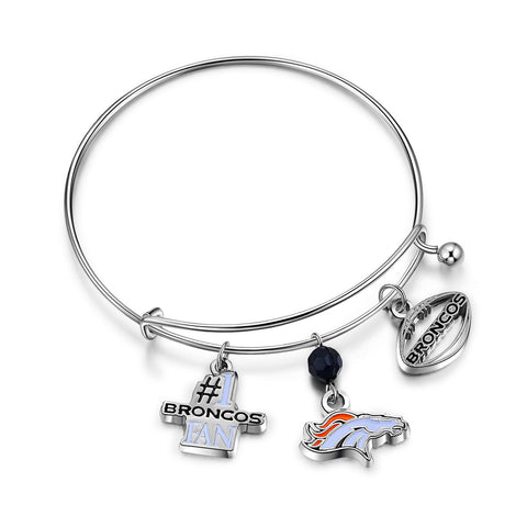 Denver Broncos NFL 3 Charm Bracelet