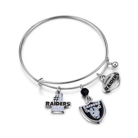 Las Vegas Raiders NFL 3 Charm Bracelet