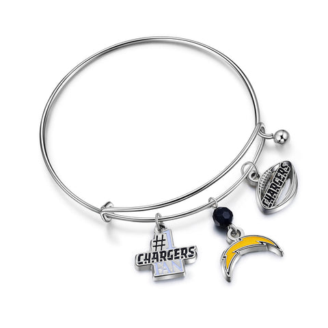 Los Angeles Chargers NFL 3 Charm Bracelet
