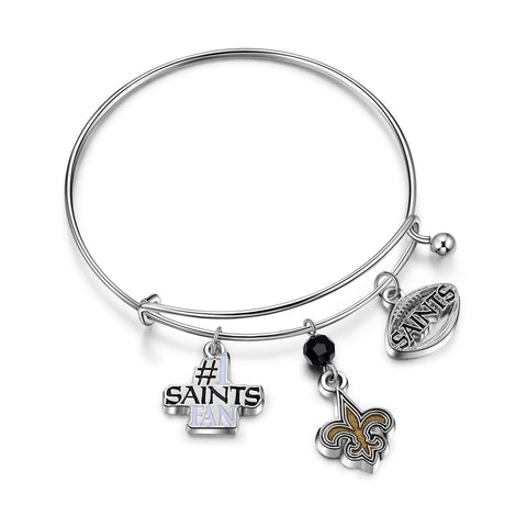 New Orleans Saints NFL 3 Charm Bracelet