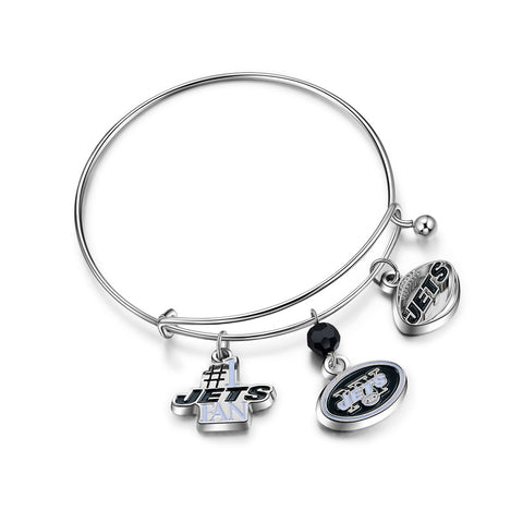 New York Jets NFL 3 Charm Bracelet