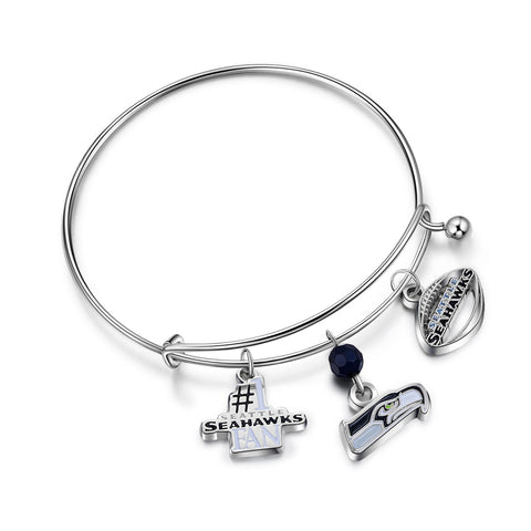 Seattle Seahawks NFL 3 Charm Bracelet