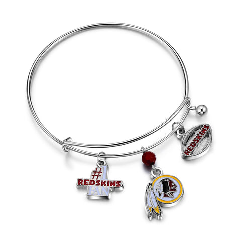 Washington Redskins NFL 3 Charm Bracelet