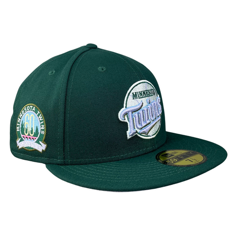 Minnesota Twins Pine Green with Lavender UV 60 Seasons Sidepatch 5950 Fitted Hat