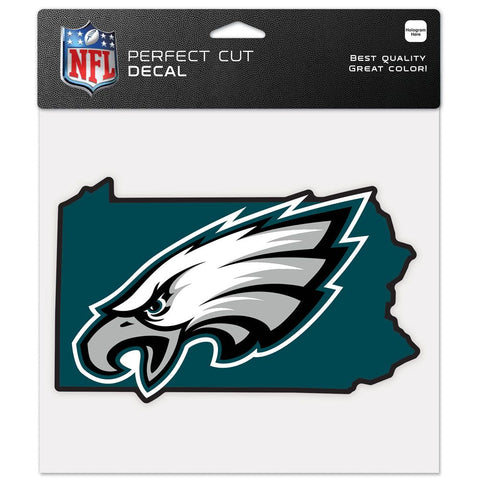 Philadelphia Eagles 8" x 8" Perfect Cut Color Decal - State Shape
