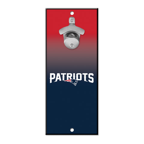 New England Patriots 5" x 11" Bottle Opener Wall Sign - Ombre