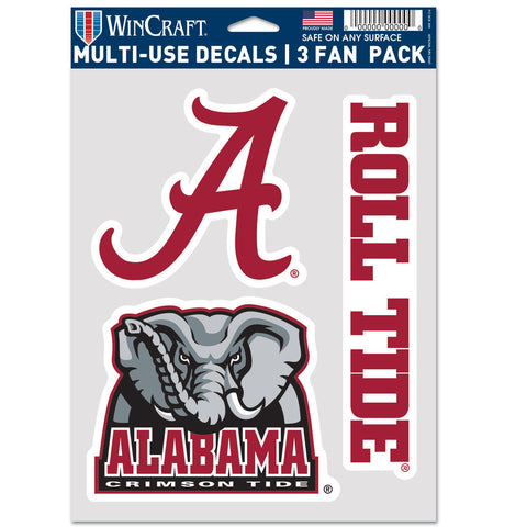 Alabama Crimson Tide 3pc Fan Multi Use Decal Set