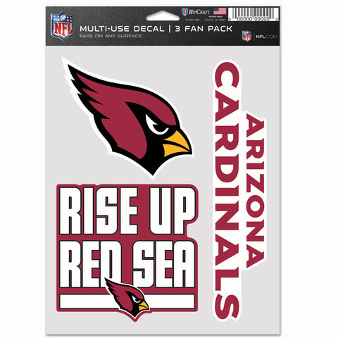Arizona Cardinals 3pc Fan Multi Use Decal Set