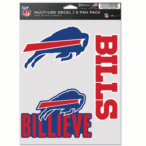 Buffalo Bills 3pc Fan Multi Use Decal Set