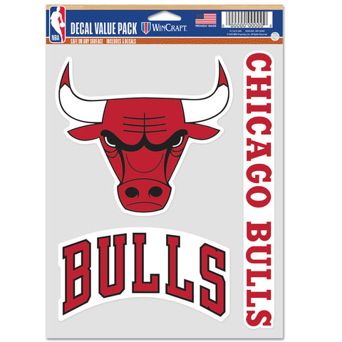 Chicago Bulls 3pc Fan Multi Use Decal Set