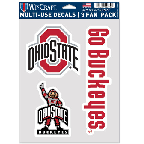 Ohio State Buckeyes 3pc Fan Multi Use Decal Set