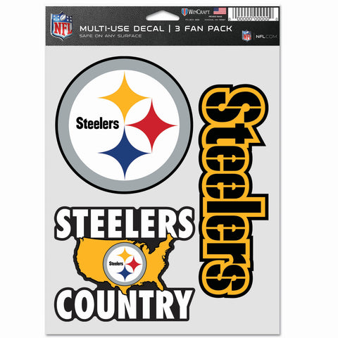 Pittsburgh Steelers 3pc Fan Multi Use Decal Set