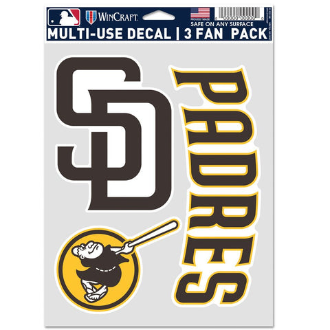 San Diego Padres 3pc Fan Multi Use Decal Set