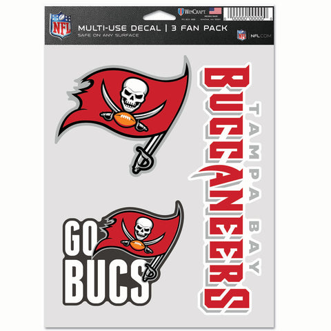 Tampa Bay Buccaneers 3pc Fan Multi Use Decal Set