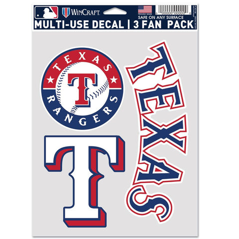 Texas Rangers 3pc Fan Multi Use Decal Set