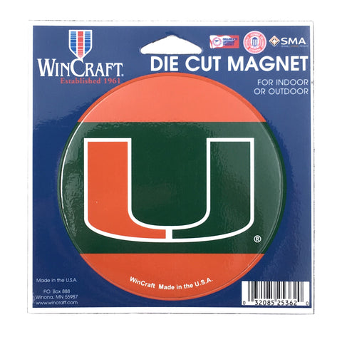 Miami Hurricanes 4 1/2" Die-Cut Magnet