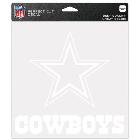 Dallas Cowboys 8" x 8" White Decal