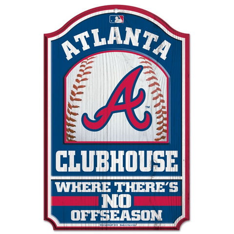 Atlanta Braves Clubhouse "No Offseason" Wooden Sign