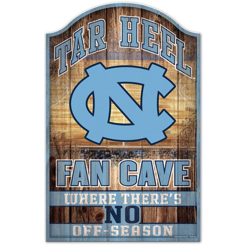 North Carolina Tar Heels Fan Cave Wood Sign