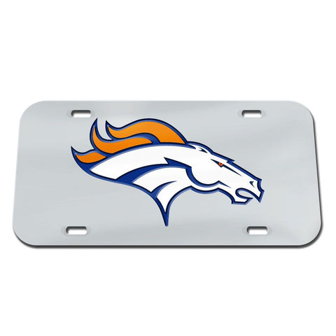 Denver Broncos Laser Engraved License Plate - Mirror Silver