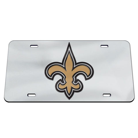 New Orleans Saints Laser Engraved License Plate - Mirror Silver