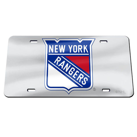 New York Rangers Laser Engraved License Plate - Mirror Silver