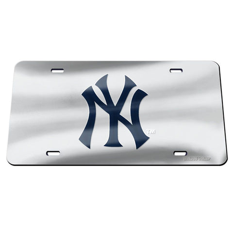New York Yankees Laser Engraved License Plate - Mirror Silver