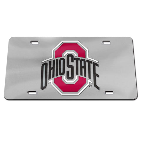 Ohio State Buckeyes Laser Engraved License Plate - Mirror Silver