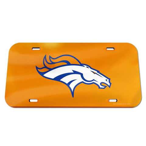 Denver Broncos Laser Engraved License Plate - Orange