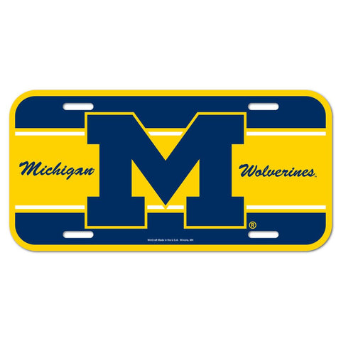 Michigan Wolverines Plastic License Plate