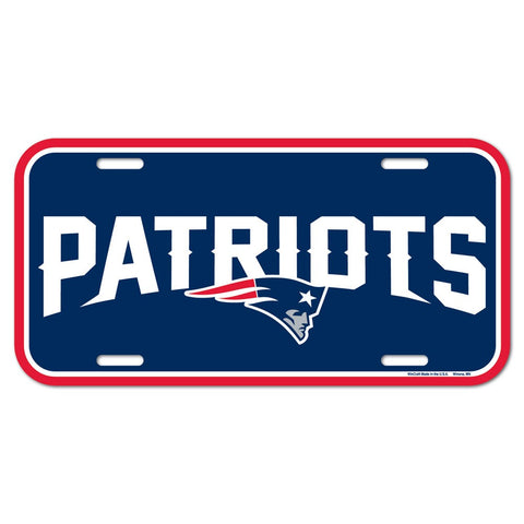 New England Patriots Plastic License Plate