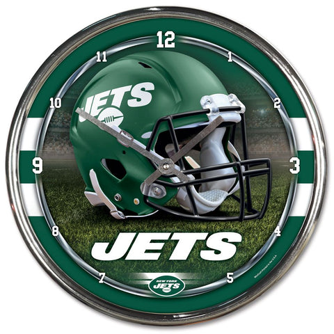 New York Jets Round Chrome Clock