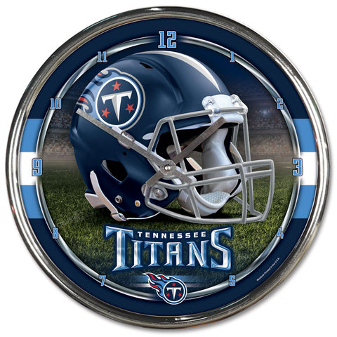 Tennessee Titans Round Chrome Clock