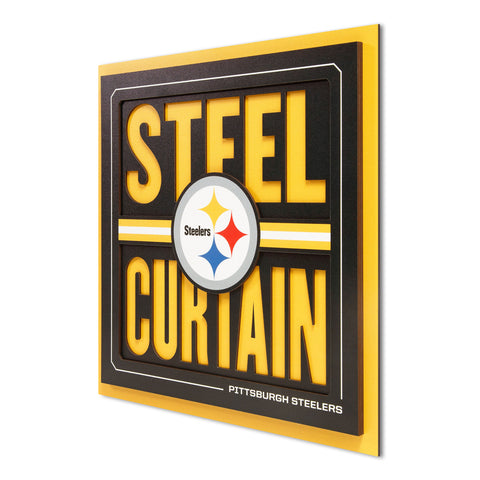 Pittsburgh Steelers 12" x 12" 3D Slogan Wall Art
