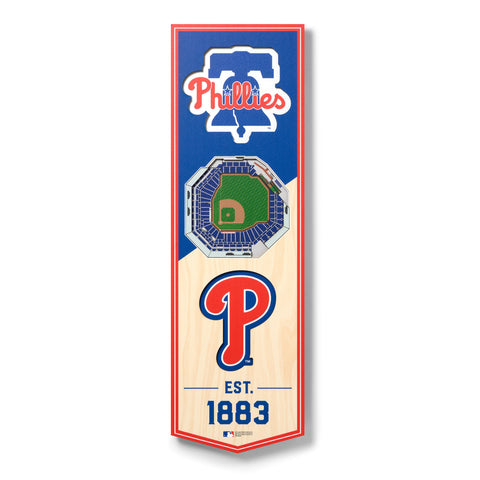 Philadelphia Phillies 6" x 19" 3D Stadium Banner
