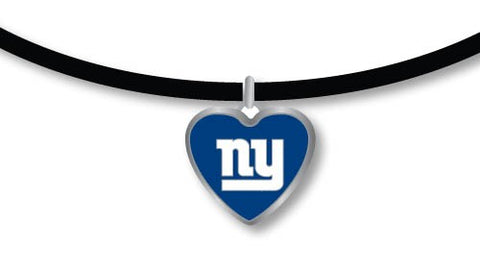 New York Giants Crystal Heart Reversible Necklace