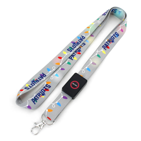 New England Patriots Holiday Light Up Lanyard