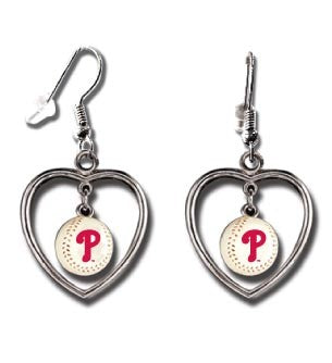 Philadelphia Phillies Resin Baseball Heart Earrings