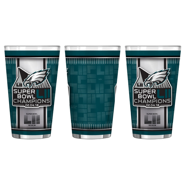 Philadelphia Eagles Super Bowl LII Champions 16 oz. Sublimated Pint Gl ...
