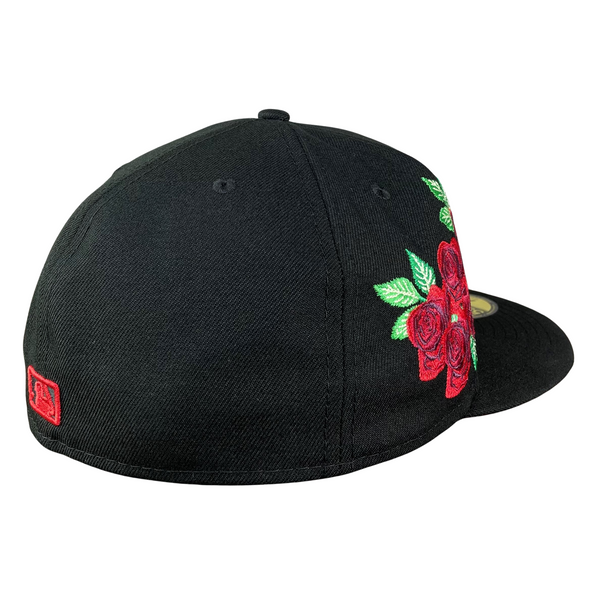 St. Louis Cardinals Red Hibiscus Yellow Porcelain Flower Black