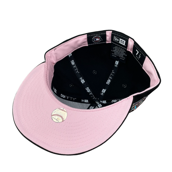 Atlanta Braves New Era Pink Glow Undervisor 59FIFTY Fitted Hat - Light Blue