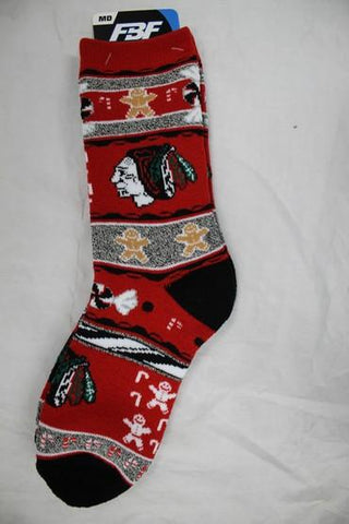 Chicago Blackhawks Ugly Xmas Socks