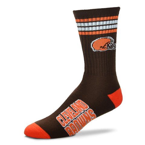 Cleveland Browns 4 Stripe Deuce Socks - Large
